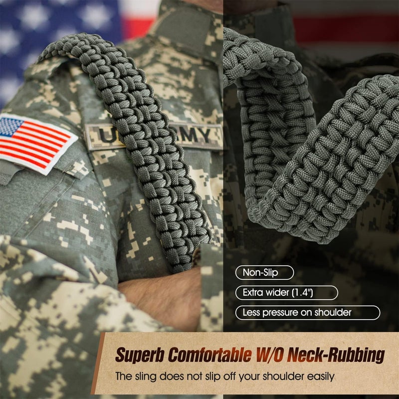 VVAAGG Two-Point Sling with Swivel, Non-Slip Paracord Sling with Adjustable Length Strap - Image 4